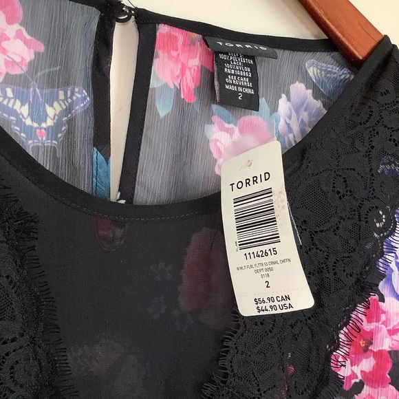 Torrid NWT Breathable Floral chiffon Lace Size 2X - Picture 11 of 12